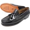 MARTTELY Mocassini da Uomo in Pele con Suola Cuoio Welted Scarpe Castellano Mocassino con Nappine Nero 44