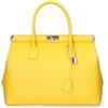 Chicca Borse Borsa Donna a Mano Pelle con Tracolla Bauletto, Giallo