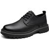 TvzsiY Scarpe Oxford da Uomo con Plateau Scarpe Pelle Formale da Lavoro Casual, Suola Comoda Scarpe da Lavoro Classiche Stringate Lucide,Nero,42 EU