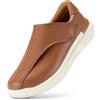 FitVille Extra Larghe Scarpe da Uomo in Pelle con Strappo Scarpe da Passeggio Business Casual per Piedi Gonfi EasyTop Deluxe V1