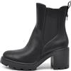 IF Fahion Scarpe Tronchetti Stivali Stivaletti Da Donna Tacco Medio Elastico 6651 Nero N.39