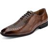 MEIJIANA Scarpe Oxford da Uomo Business Scarpe Stringate Basse Uomo Casual Oxford Vintage Elegante Scarpe, marrone-04, 44 EU (11 UK)