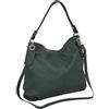 AMBRA Moda Borsa da donna di vera pelle, borsa a spella GL012 (verde scuro)