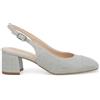 Melluso Décolleté Slingback Comfort in Tessuto Argento 41 / Argento