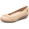 DREAM PAIRS Ballerine Donna Ufficio Lavoro | Pelle sintetica, soletta sagomata, tacco zeppa 3,8 cm, suola TPR antiscivolo, eleganti e comode.