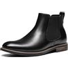 Bruno Marc Chelsea uomo pelle ecologica, comodi stivaletti,Nero,40