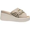 Melluso Ciabatte da Donna in Pelle con Zeppa, 019237 (Greige, Sistema Taglie Calzature EU, Adulto, Numero, Media, 37)