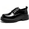 Hiuzylqx Scarpe Oxford con Plateau da Uomo Scarpe Eleganti con Lacci Tacco Spesso Suola Carrarmato per Matrimonio e Ufficio,Nero,43 EU