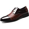FDCHZQ Scarpe Stringate Uomo Eleganti Oxford Verniciate Scarpe Classiche da Cerimonia Classico Derby Basse per Sposo Matrimonio Business,Marrone,48 EU