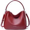 David Jones - Borsa da donna - Borsa a tracolla in ecopelle di poliuretano, di medie dimensioni con manico lungo, alla moda, classica, pratica, elegante, rosso, taglia unica, Elegante