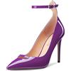 NobleOnly Donna Alto High Spillo Tacco Heel a Punta Cinturino alla Caviglia Fibbia Pumps Ballo Casual Clear Dress Scarpe 10 CM Heels