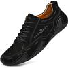 MGGMOKAY Uomo Mocassini Pelle Scamosciato Scarpe di Guida Comfort Scarpe Oxford Classico Penny Loafers,Nero,42