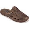 ESTRO Sandali Uomo Esitvi Pelle - Ciabatte Uomo Estive Pelle Sandalo con Suola Gomma Antiscivolo s4 (43 EU, Marrone)