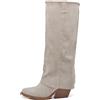 IF Fashion Scarpe Stivali Texani Arricciati Da Donna Con Ghetta Risvolto MP627