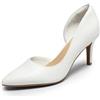 DREAM PAIRS Scarpe Classiche con Tacco a Gatto Décolleté da Donna Scarpe con Tacco a Spillo da Donna,Size 40,Bianco-Pu,SDPU2416W