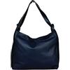 Bottega Carele Borsa a spalla in vera pelle, trasfomabile in zaino. made in Italy (blu) BC7077