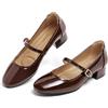 Hingswink Mary Jane Shoes - Décolleté con tacco basso, 5,1 cm, con cinturino alla caviglia regolabile, Caff, 37 EU
