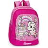 Franco Cosimo Panini TOKIDOKI - Zaino Scuola Ufficiale Tokidoki, con 2 Ampi Spazi Centrali, Capiente Tasca Frontale, Spallacci Regolabili e Imbottiti, Retro e Fondo Termoformati, 32x43Hx23cm, 31L, Rosa