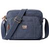 Troop London TRP0235 Classic Canvas Across Body Bag - Blue