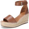 DREAM PAIRS Sandali Donna Zeppa Estivi Comodi | Zeppa 3 pollici, piattaforma in rafia, cinturino singolo, soletta in PU, suola TPR antiscivolo, per lavoro e spiaggia.