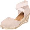 Uwdiohq Sandali Da Donna Con Zeppa, Estivi Plateau Spesso, Tacco, Casual Alla Fibbia. Pantofole Estive Chiuse (Khaki, 38) Scarpe In Corda Zeppa Ginnastica Camminata Basculanti Espadrillas Mare