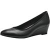 Tamaris Décolleté da donna con zeppa in pelle nero 40 EU