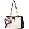 ANNI RIEL Borse a tracolla in pelle da donna trapuntate borse alla moda grande borsa a tracolla con catena borsa tote da donna, bianco, Large