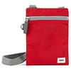 Roka London Roka Chelsea - Piccola borsa a tracolla per telefono da donna e uomo, con tasche multiple, cerniera spessa, tracolla regolabile per telefoni cellulari, portafogli, carte, Mirtillo rosso, XS