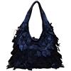 Segater® Borsa per la spesa multicolore da donna in vera pelle borsa a tracolla colorata patchwork grande borsa shopper borse grande crossbody hobo borsa, Nero, L