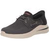 Skechers Delson 3.0 - Roth 210606 - Slip da uomo in pizzo elastico basso profilo, Chbk, 43 EU