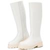 Putu Stivali Donna Plateau Tacco Largo Suola Carrarmato Beige 39