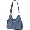 VASCHY Borsa Donna Tracolla, Borsa Donna Lavoro Nylon Borbonese Borsa Donna Università Borsa Multitasche Lavoro Scuola Shopping Blu