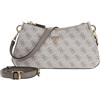 GUESS borsa a tracolla Noelle II Tri Compartment Shoulder Crossbody Bag Dark Taupe Logo avorio