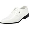 zpllsbratos Scarpe Stringate Derby Uomo Scarpe Eleganti Pelle PU Oxford Scarpe Formali Abito Cerimonia (Bianca,42)
