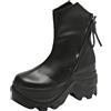 Ulalaza Donne Mary Jane Dress Pompes Scarpe Lolita Cine Platform Gothic doppia caviglia Cinta rotonda di punta di punta un tallone grosso pompa Scarpe Perfetti Perfetti