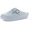 MEDICAL COMFORT Zoccoli Sabot Pantofole Scarpe di Pelle, Donna, Bianco, EU 36