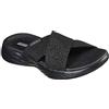 Skechers On-The-Go 600-Glistening Metallic Mesh Slide Sandals, Sandali a Ciabatta Donna, Nero, 35 EU