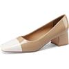 QUEEN HELENA Décolleté Eleganti Donna con Tacco Largo ZM9702-1 | Décolleté ecopelle, bicolore, interno sintetico, gomma, tacco 5 cm
