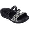 Skechers Sandalo con zeppa da donna, nero, 40 EU