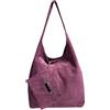 Modarno Borsa a tracolla da donna in pelle scamosciata pochette, borsa a tracolla, shopper, da donna, in vera pelle (Lilla Scuro)