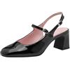 Tamaris décolleté slingback da donna con tacco a blocco nero 37 EU