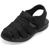 CLEIKS Sandali Uomo con Punta Chiusa Protezione e Eleganza per Passeggiate (Nero, 44EU, MOX250661-1)