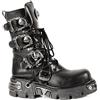 New Rock Shoes - Classic Reactor Boots with Skull Buckles UK 8.5