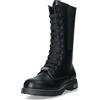 Cult Young Stivale Donna, Sintetico, Altezza Gambale 25.5 cm, Tacco 3 cm, Plateau 2 cm, Nero (nero, regular, Sistema Taglie Calzature EU, Adulto, Numero, Media, 37)