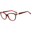FERAVIA Occhiali da donna classica montatura vintage cat-eye con strass Lenti trasparenti vintage alla moda (Colore rosso Demi)