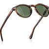 Carfia Retro Occhiali da Sole Uomo Polarizzati Rotonda Occhiali CA5288L