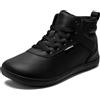 HOBIBEAR Sneaker Impermeabili a Piedi Nudi High-Top per Donna e Uomo | Tacco Zero (Zero Drop) e libertà delle Dita | Stivaletti alla Caviglia Traspiranti, Nero, 46 EU
