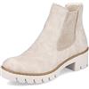 Rieker Donna Stivaletti X5772, Signora Stivaletti Chelsea,bottini,Boots,Stivaletti,Stivaletto,Stivaletto Slip-on,Piatto,Beige (Beige / 60),38 EU / 5 UK