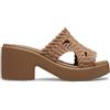 Crocs Brooklyn Woven Slide Heel, Sandali con Tacco Donna, Marrone, 38/39 EU
