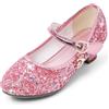 Cheerful Mario 5-10 Anni Scarpe Principessa Bambina Eleganti Glitterate Ballerine con Tacco per Ragazza